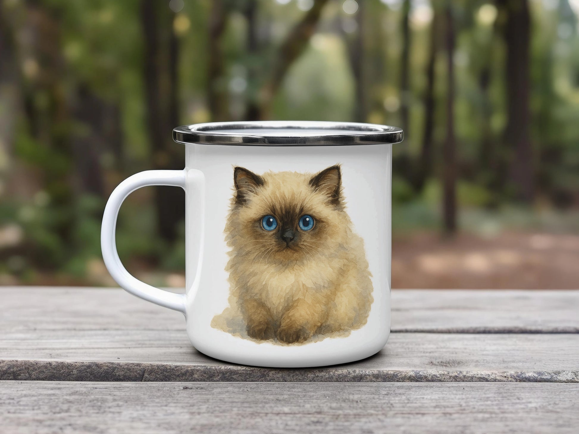 Adorable Kitten Print Enamel Mug Perfect Gift product