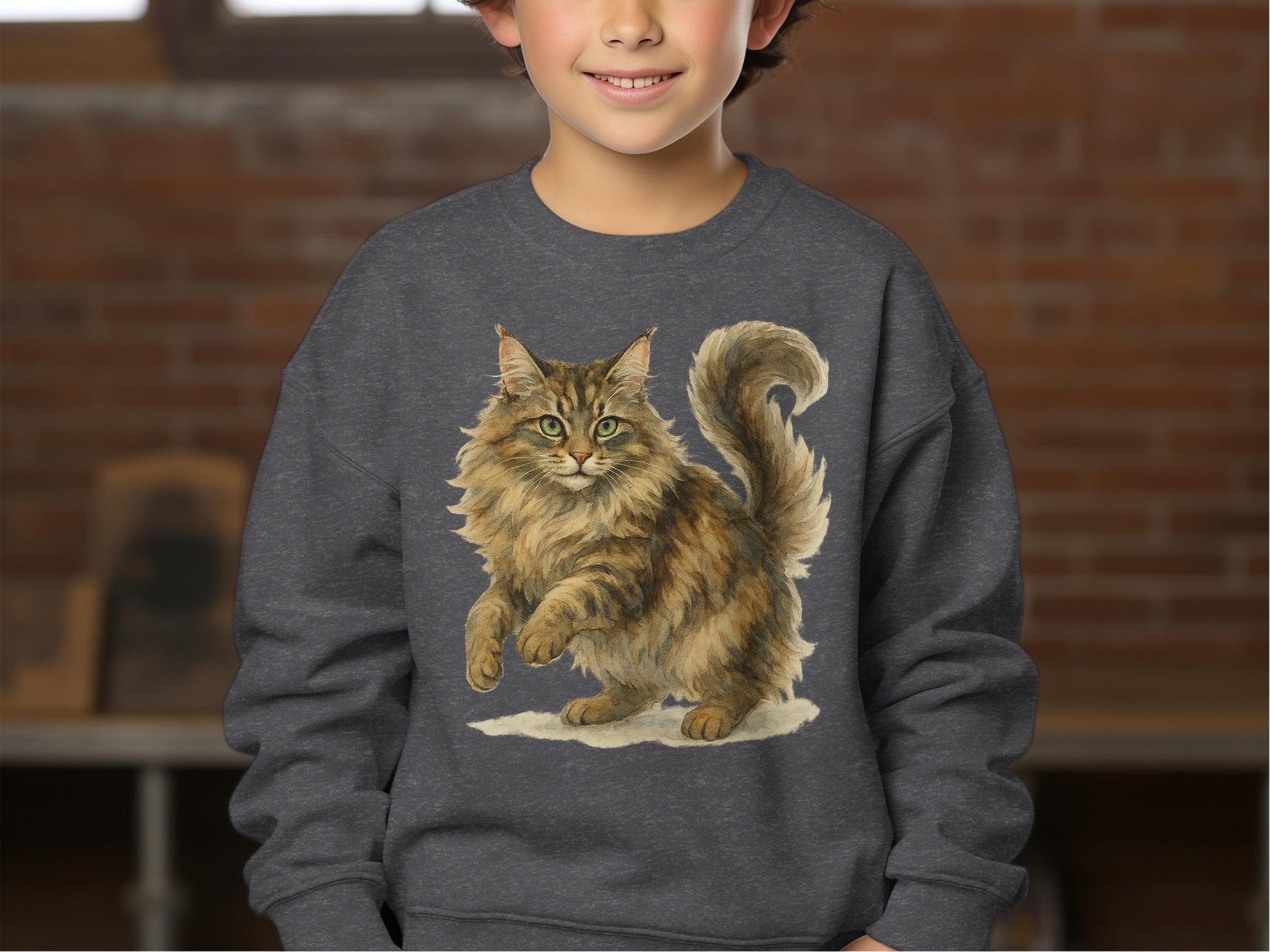 Enchanting Cat Print on Cozy Sweatshirt Product