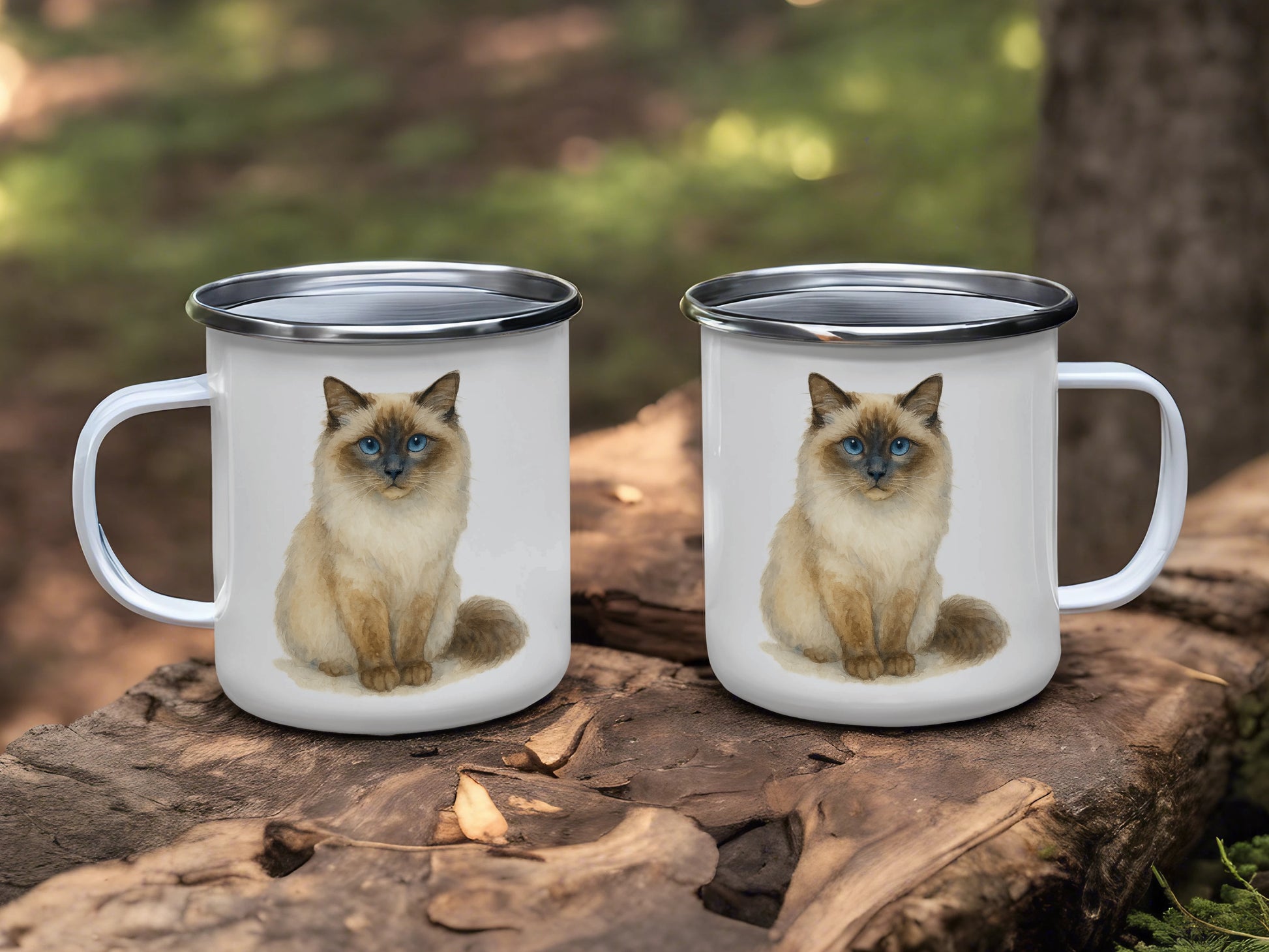 Adorable Blue Eyed Cat Design Printed Mug product