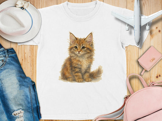 Adorable Cat Print Women's Casual T-Shirt product type