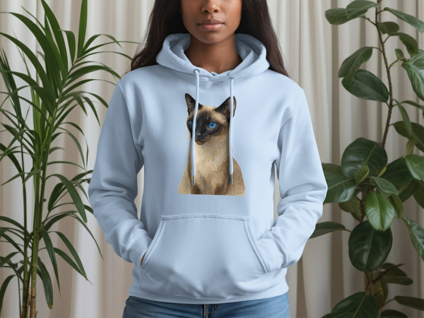 Stylish Hoodie Featuring Cute Cat Print product type