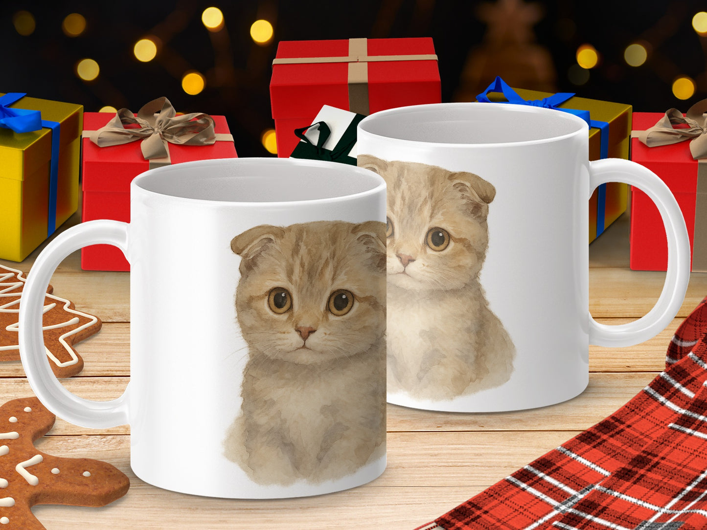 Adorable Kitten with Big Eyes Festive Mug product