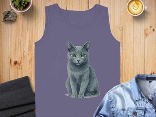 Adorable Cat Graphic Purple Tank Top product type