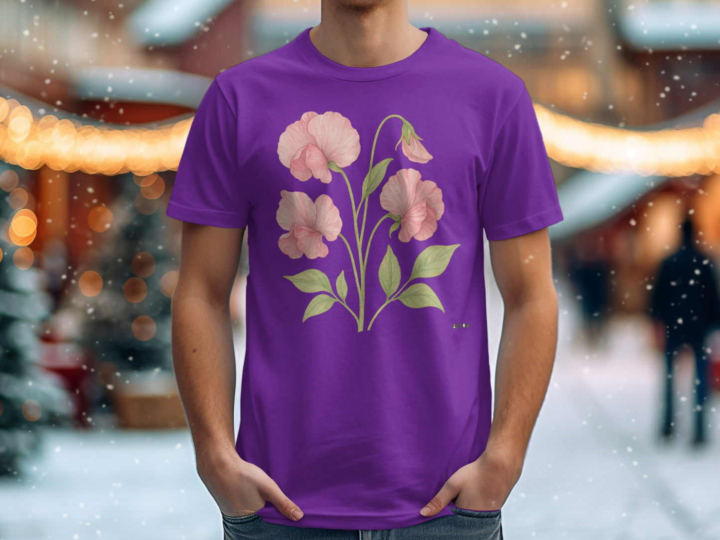 Vibrant Purple Shirt with Elegant Floral Design product type