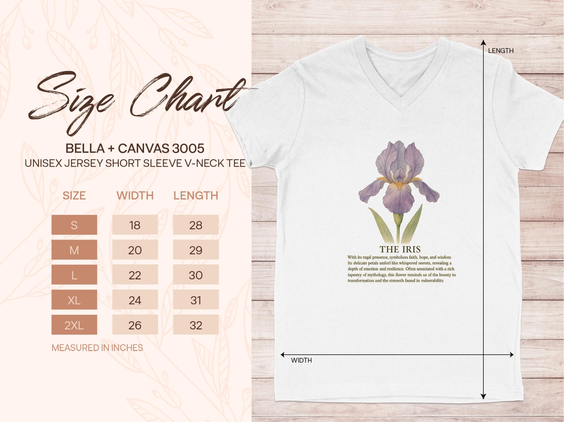 The Iris Flower Print V-Neck Tee Shirt product type