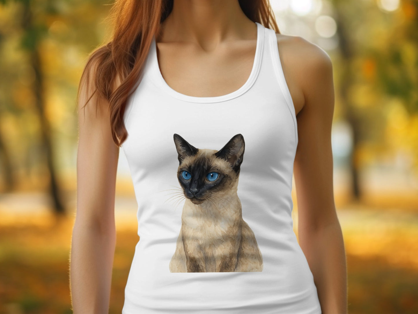 Siamese Cat Face Print Women's Tank Top product type