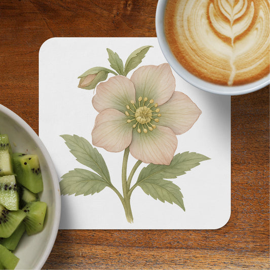 Beautiful Flower Illustration Square Coaster product type