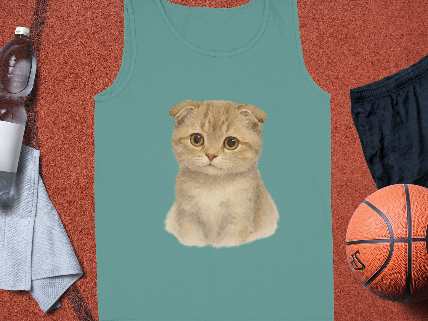 Cute Kitten Fabric Print on Loose Fitting Tank product