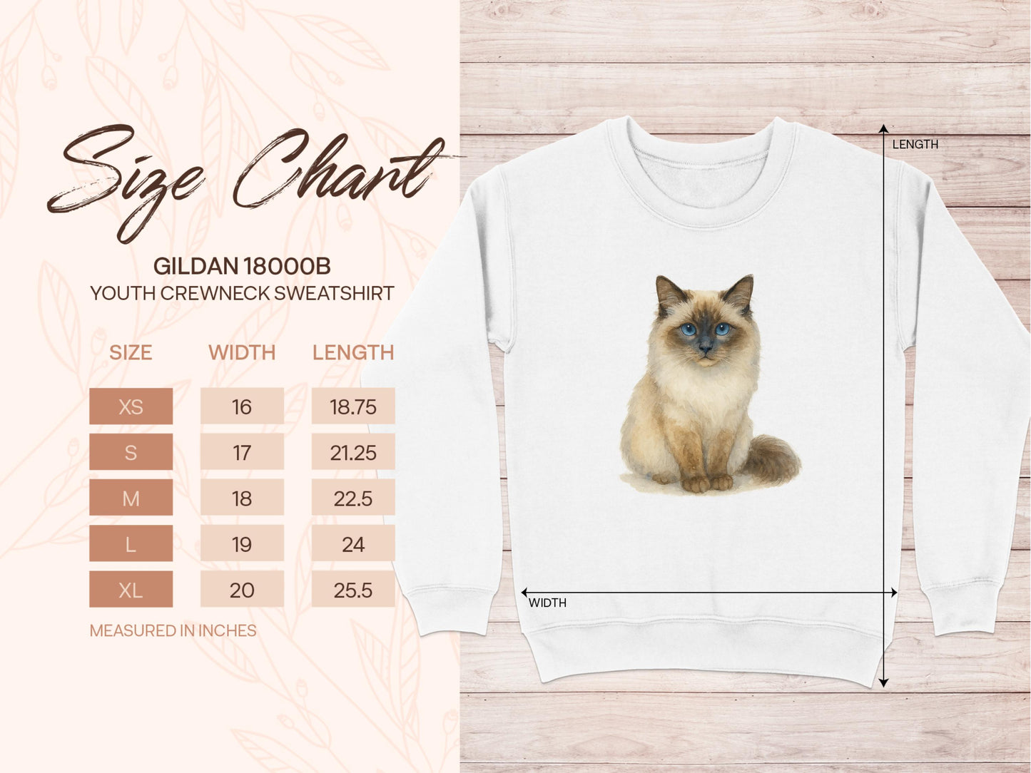 Cute Cat Print Youth Crewneck Sweatshirt Product Type