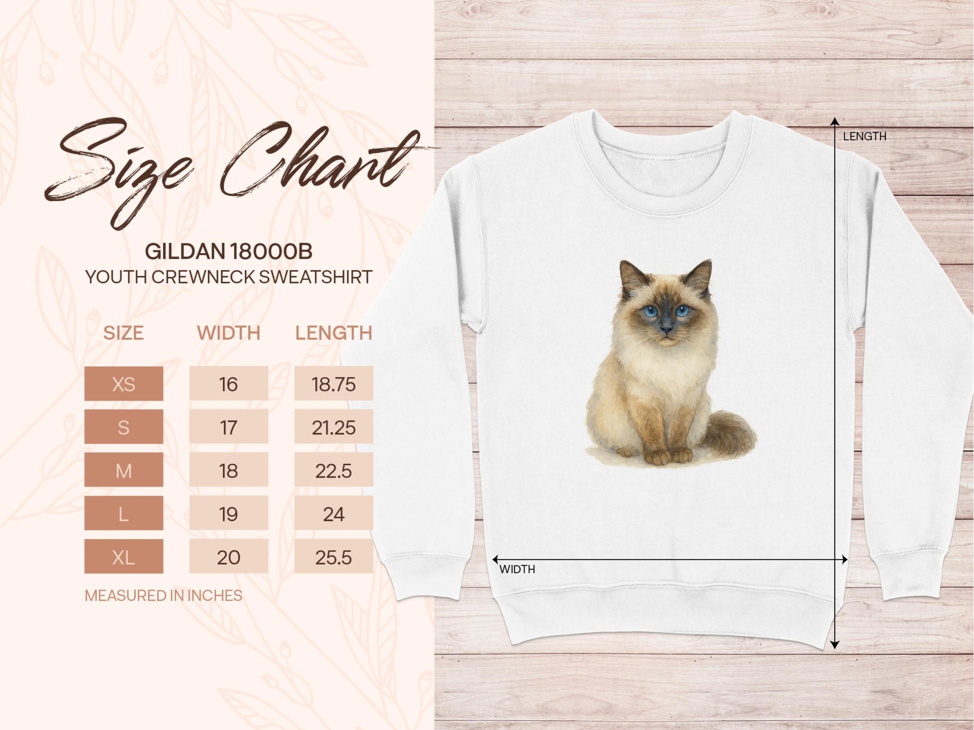 Cute Cat Print Youth Crewneck Sweatshirt Product Type