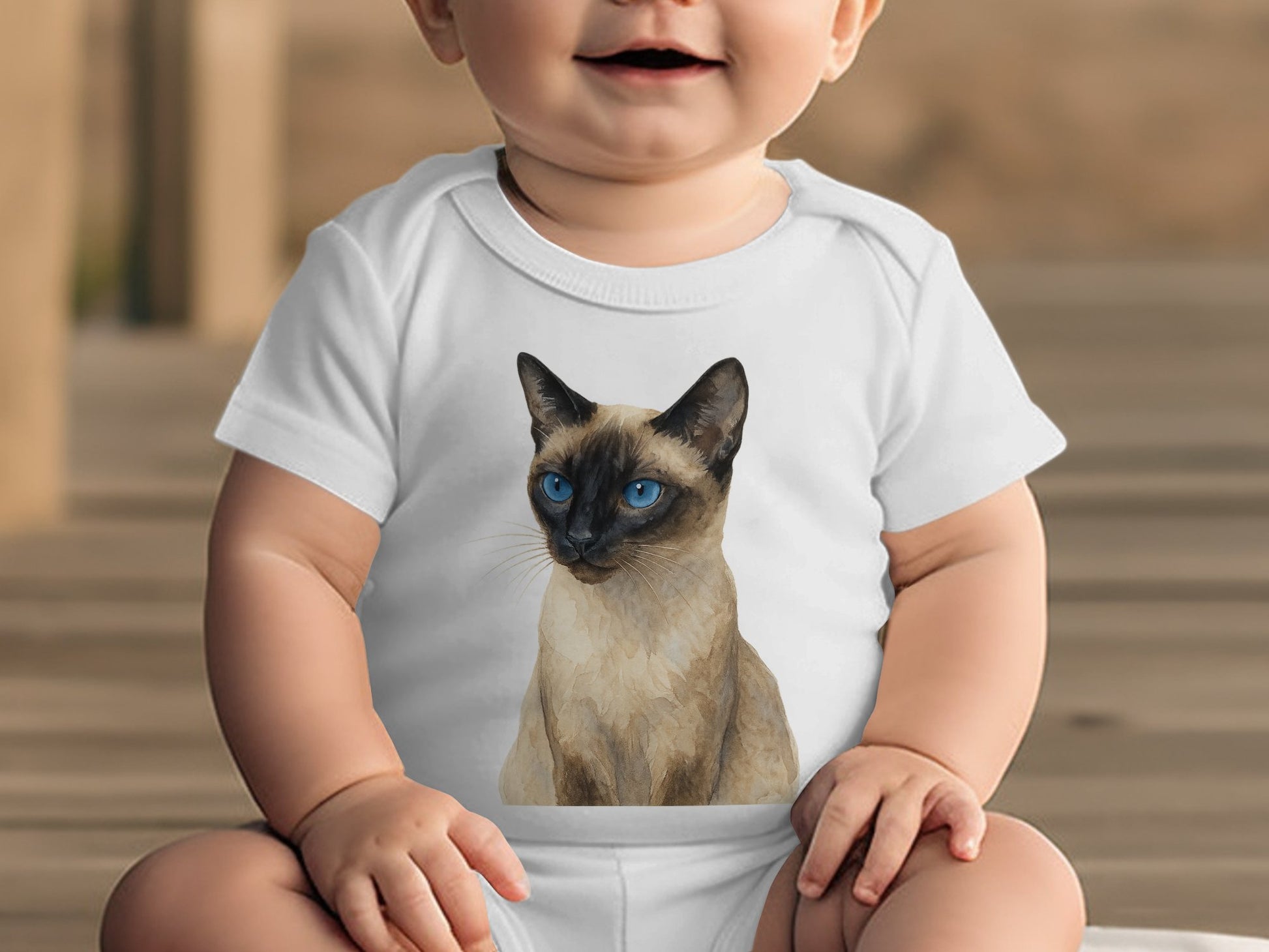 Adorable Baby Onesie Featuring Cat Print product