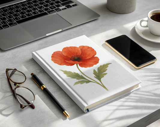 Elegant Poppy-themed Notebook Featuring Floral Design product type