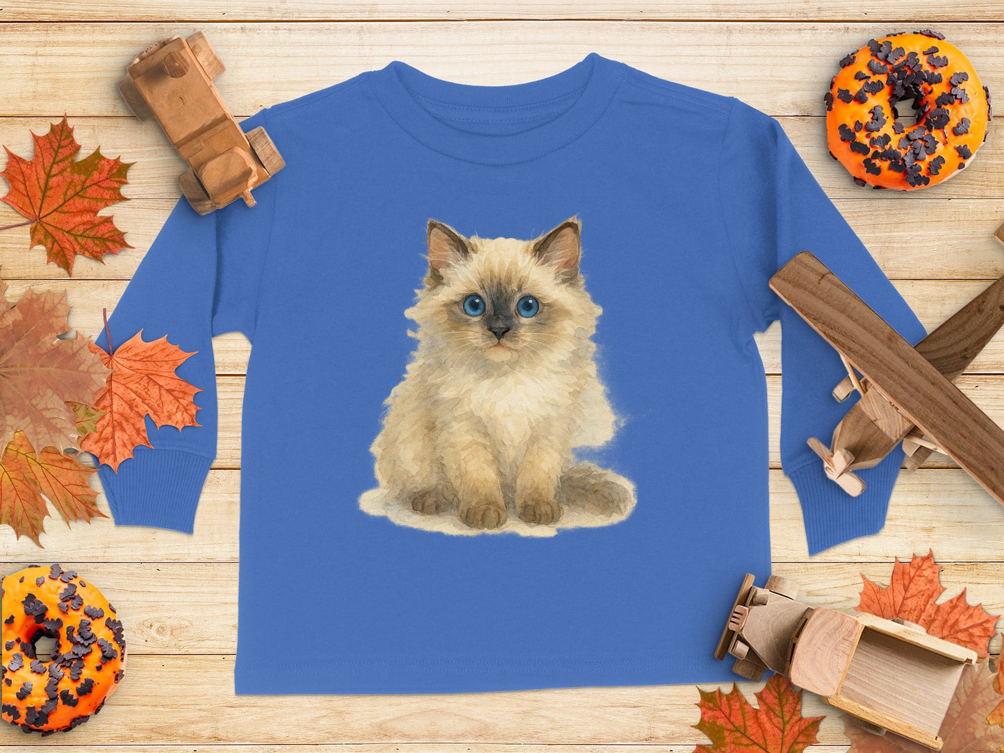 Adorable Kitten Print Long Sleeve Shirt product