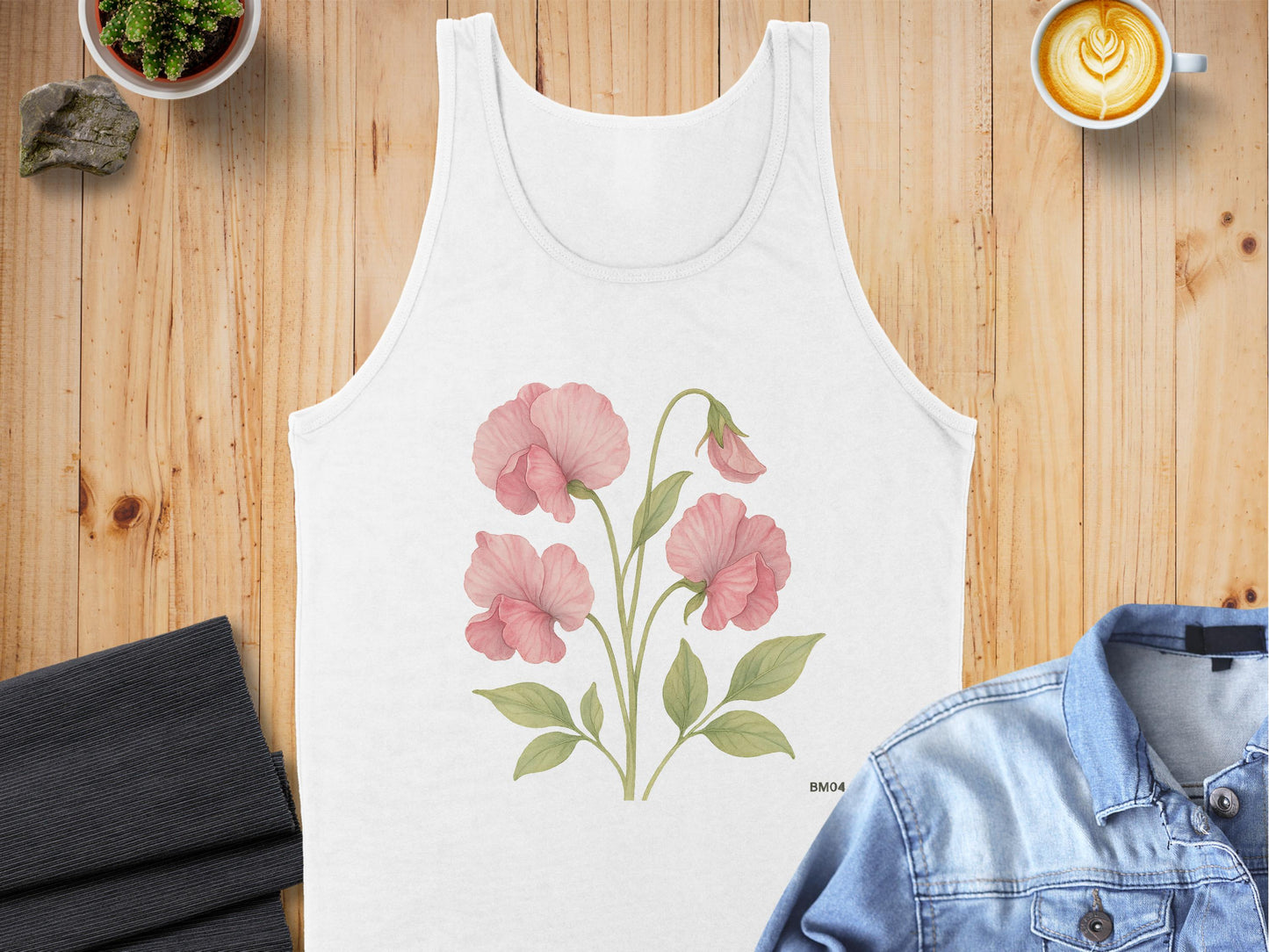 Floral Design Sleeveless Tank Top Shirt product type