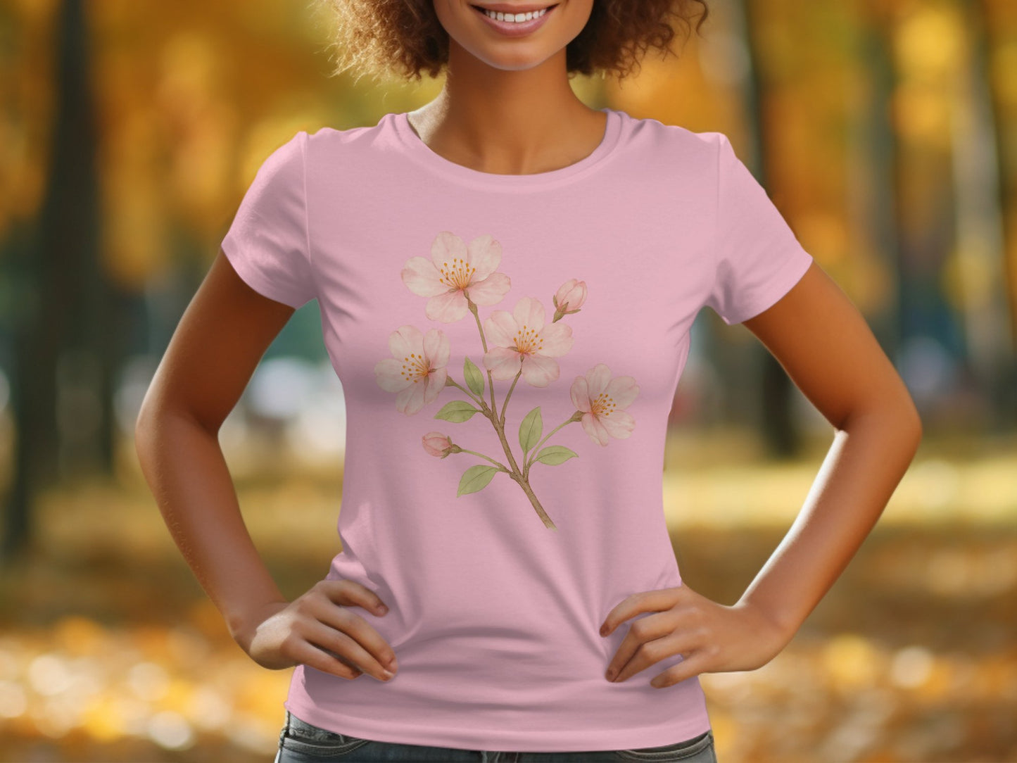 Floral Pink T-Shirt with Beautiful Cherry Blossom Design product type