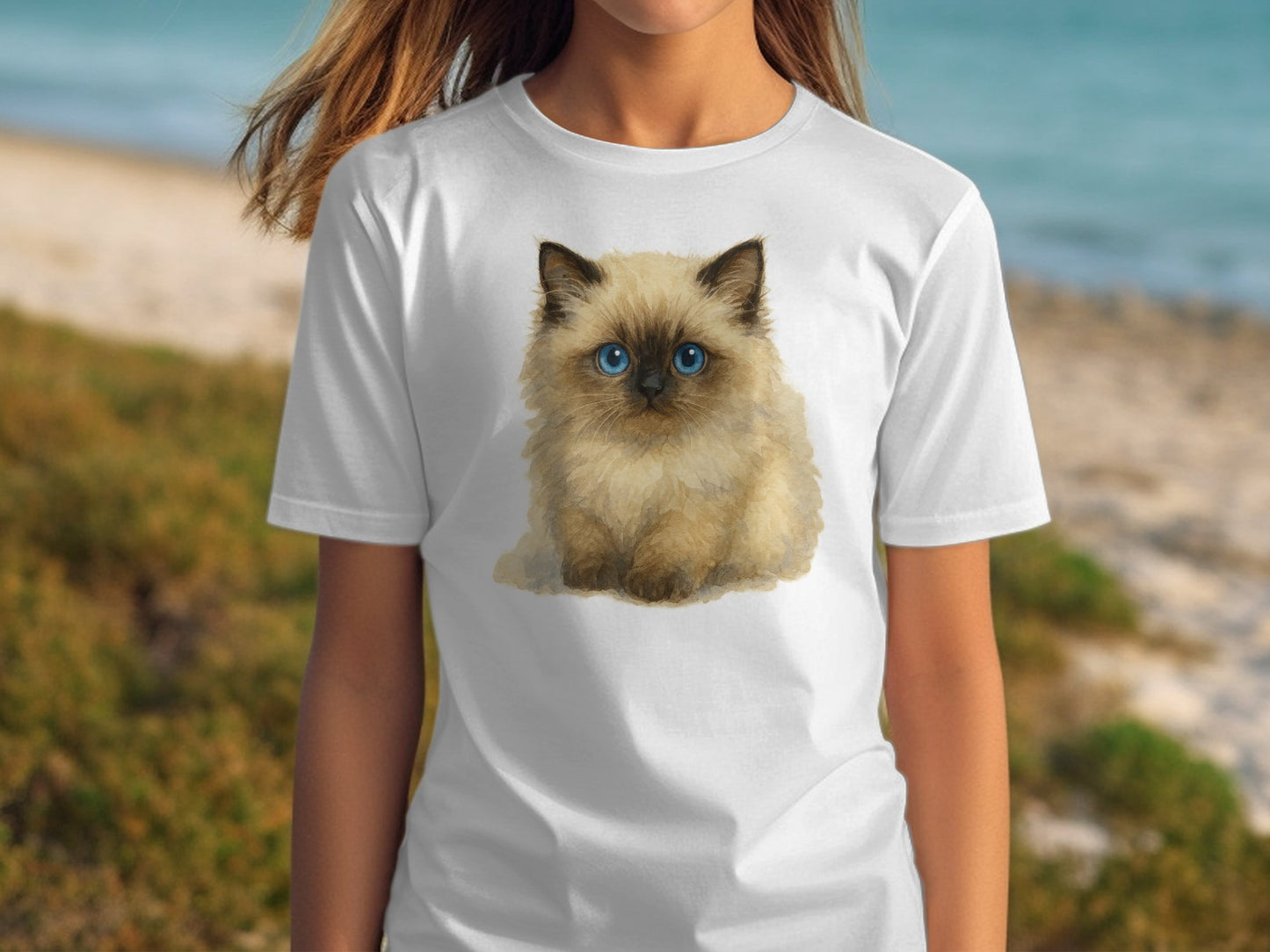 Cute Fluffy Kitten Print Casual Wear T-Shirt product