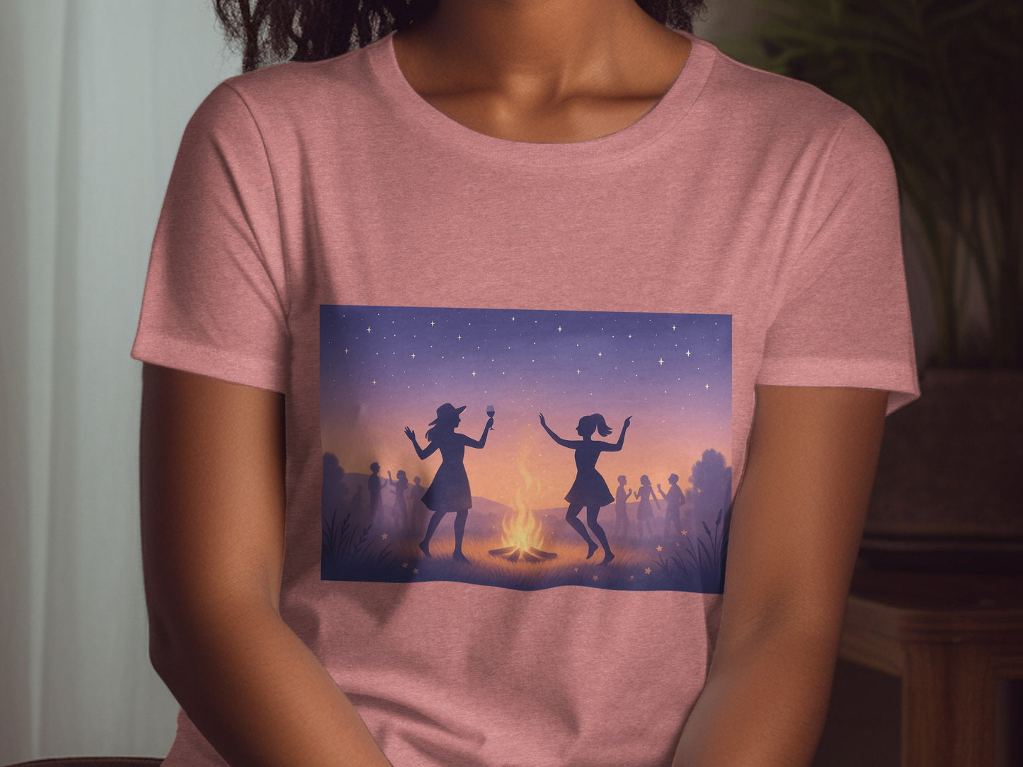 Dancing by the Campfire Silhouette Art T-Shirt product