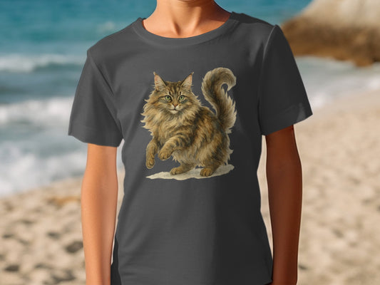 Maine Coon Cat Graphic Shirt Casual Wear Product