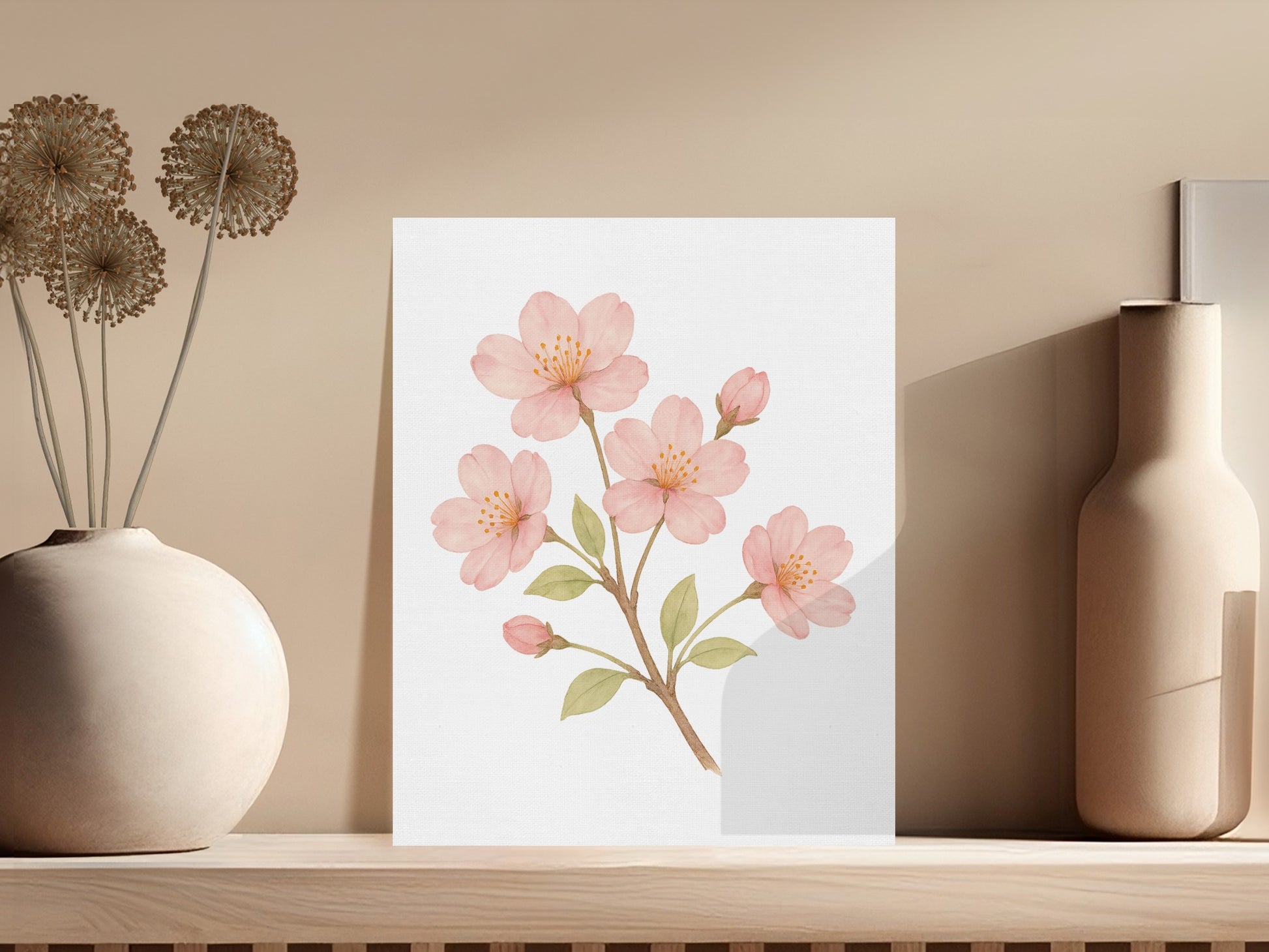 Elegant Pink Cherry Blossom Art Print product