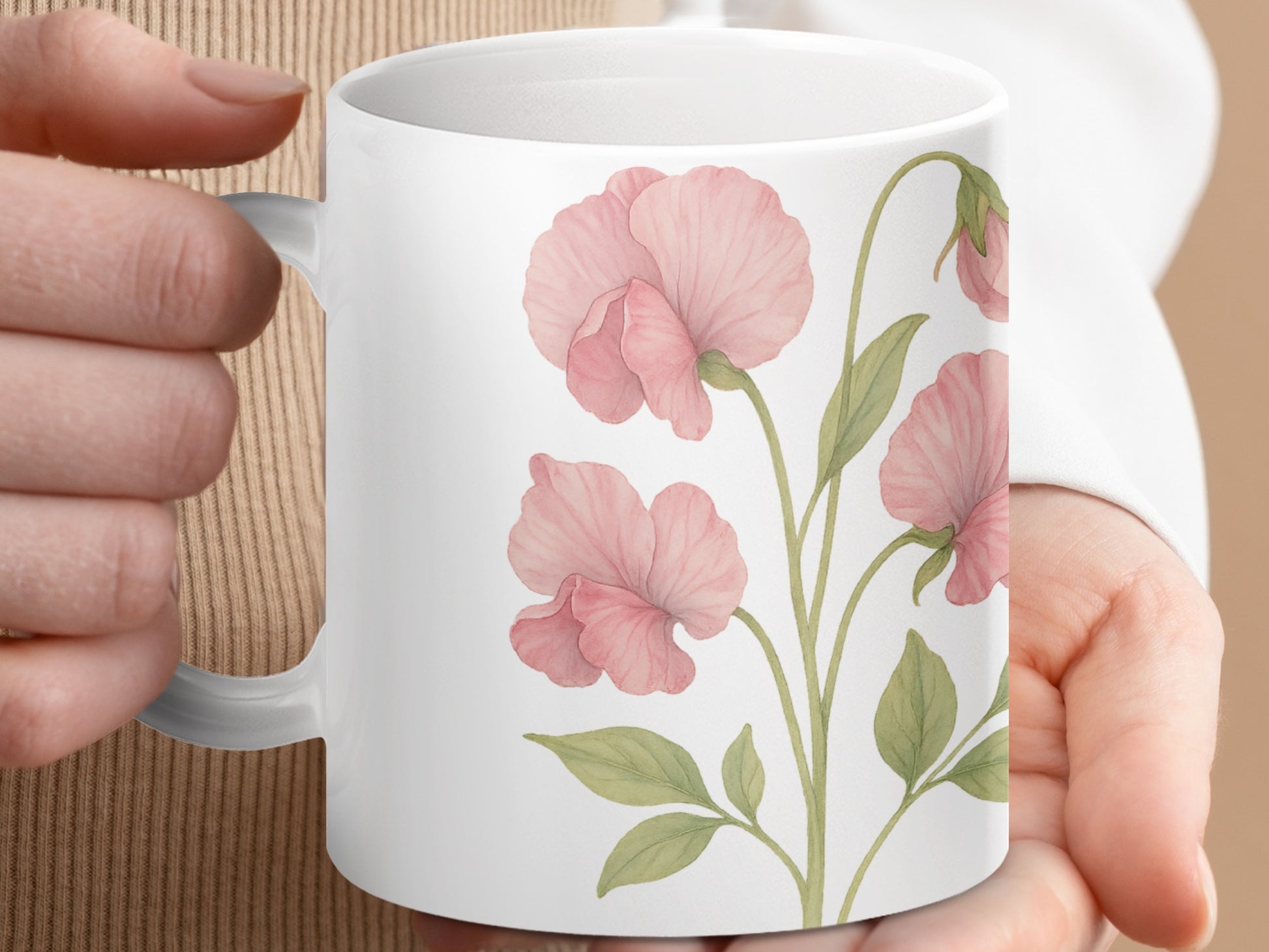 Beautiful Pink Floral Design Coffee Mug product