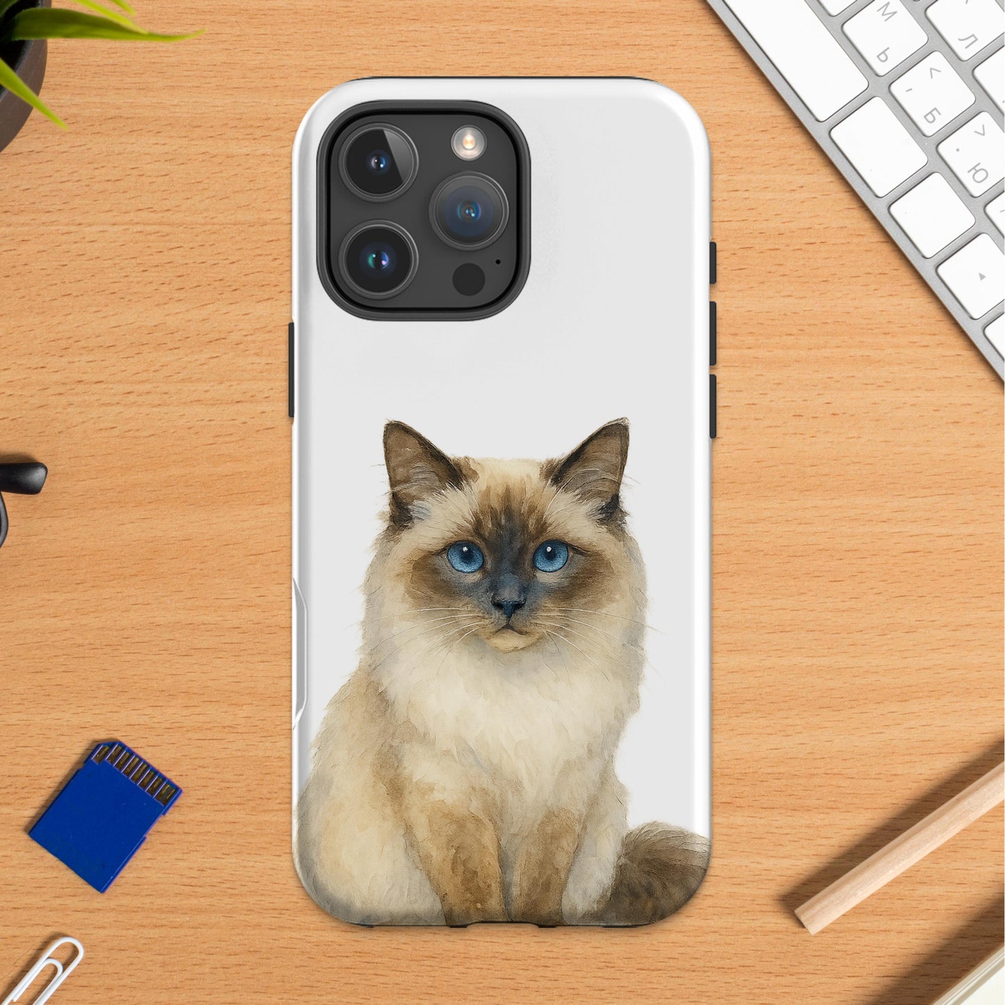 Adorable Siamese Cat Design Protective Phone Case product
