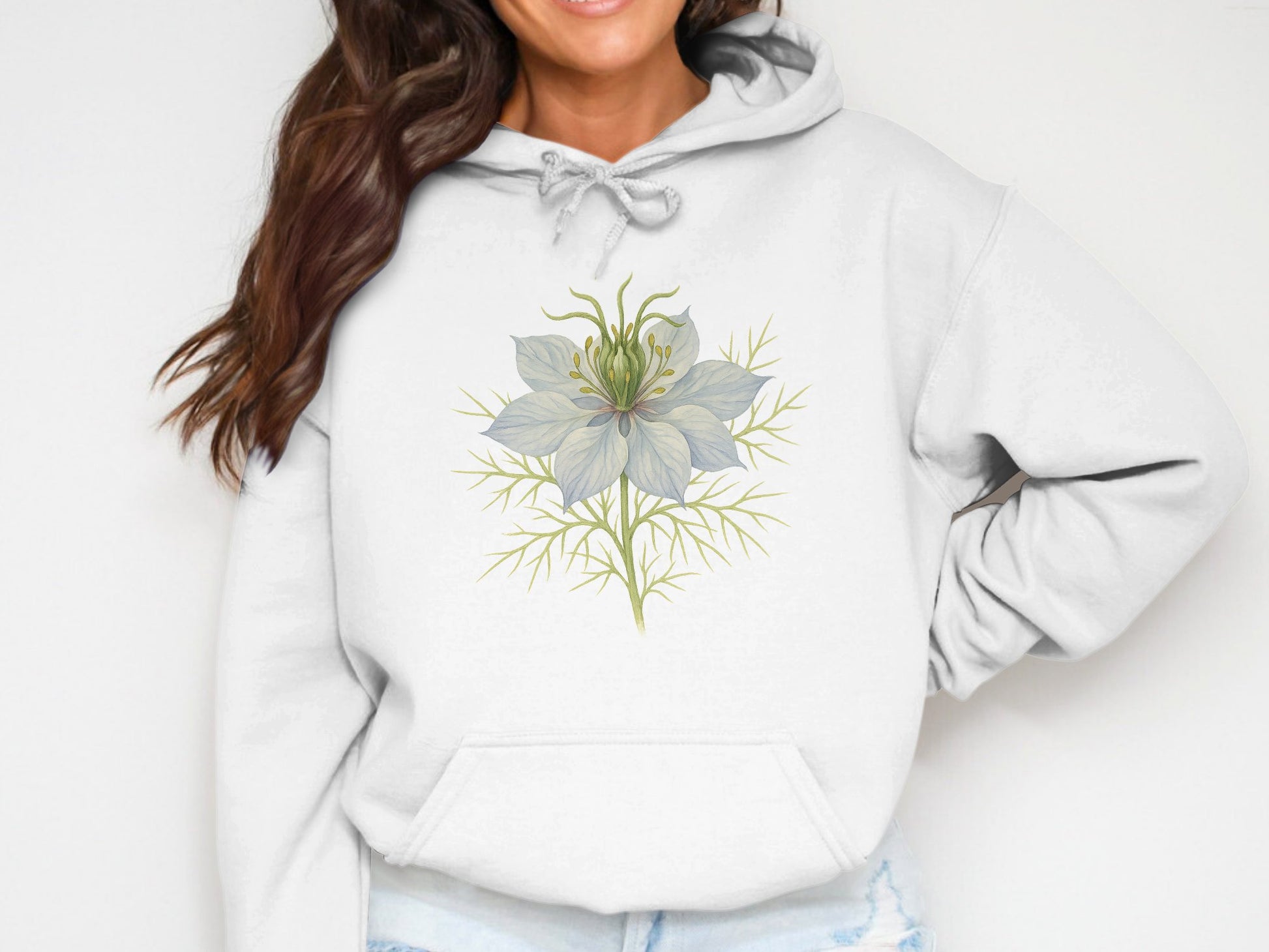 Elegant White Hoodie with Unique Floral Design product