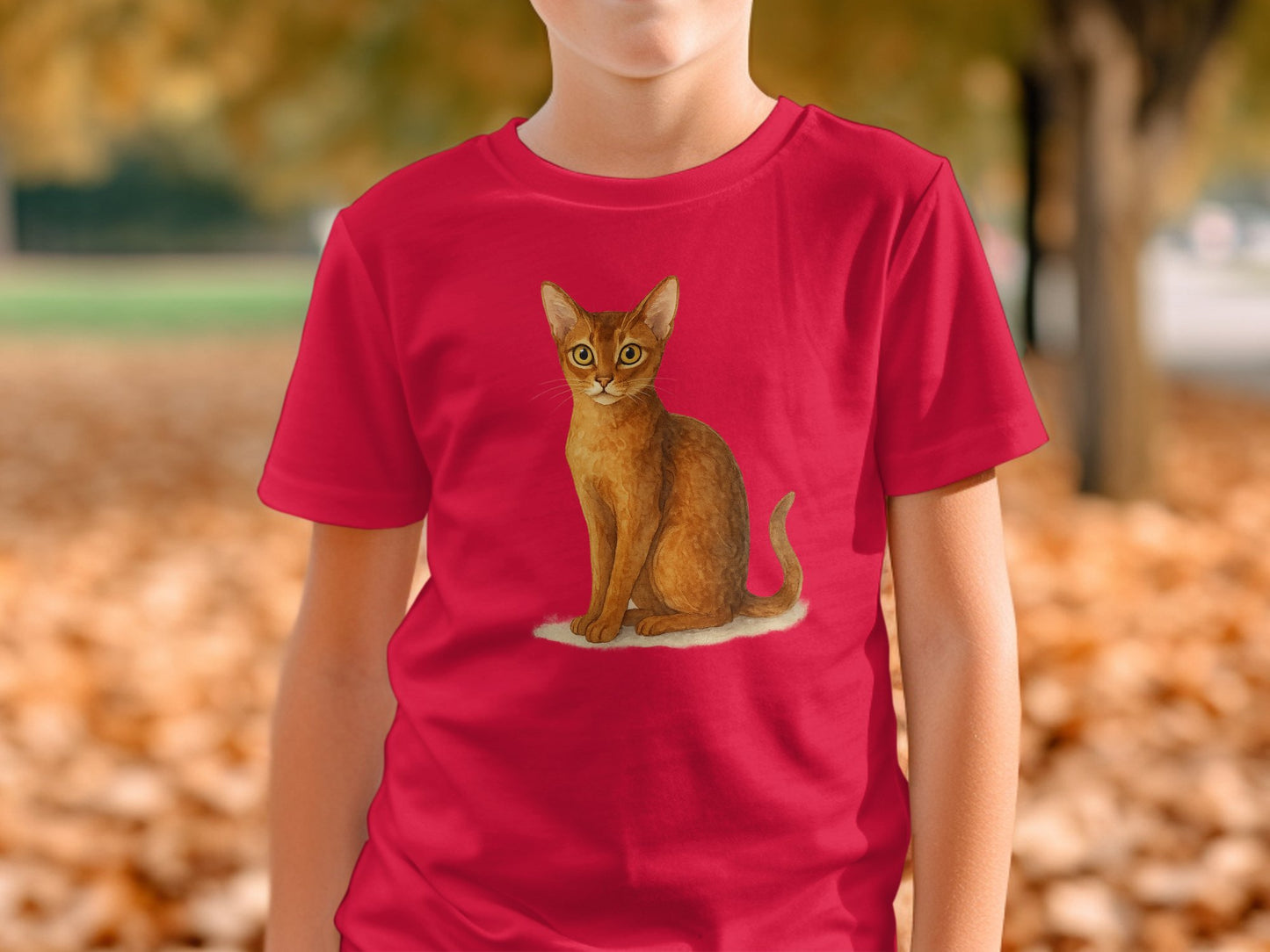 Cute Autumn Cat Graphic Design T-Shirt product