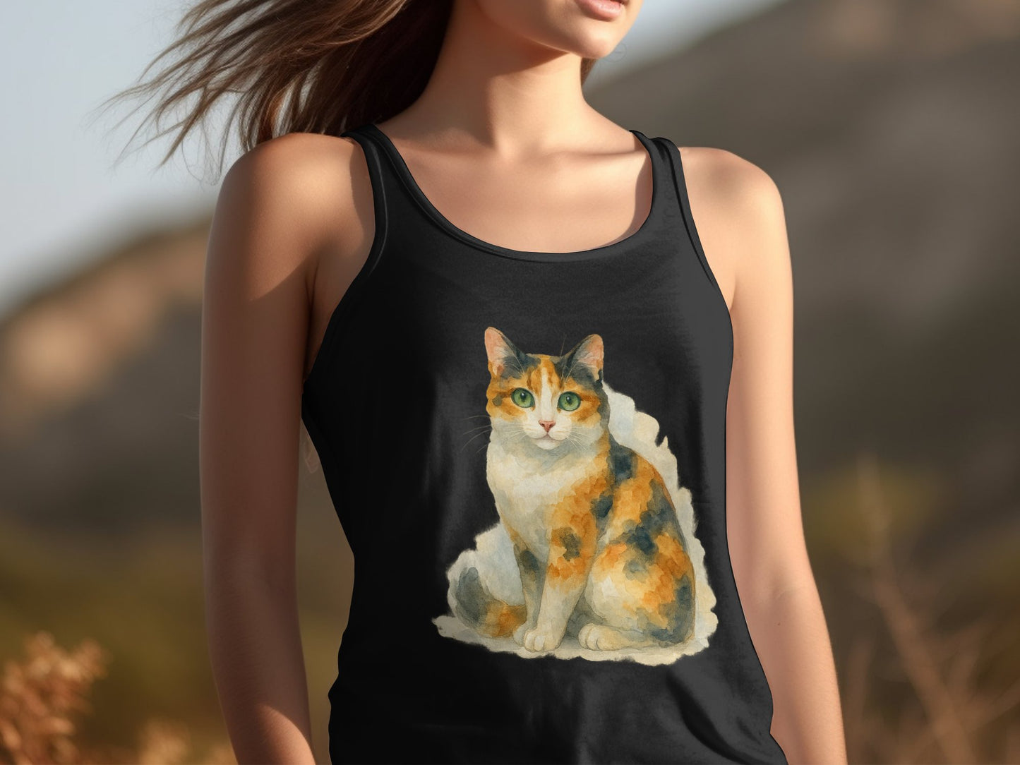 Colorful Cat Print Women's Tank Top product type