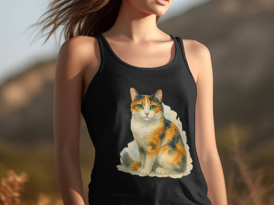 Colorful Cat Print Women's Tank Top product type