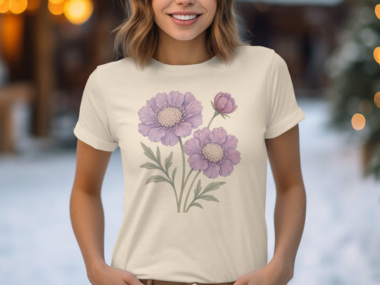 Lovely Floral Artwork On Cozy Short Sleeve Shirt product