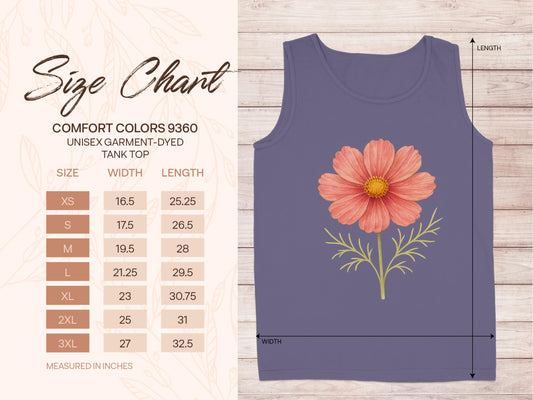 Floral Design Unisex Garment Dyed Tank Top product type