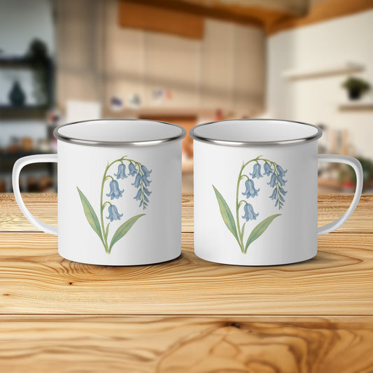 Lovely Bluebell Enamel Mug with Delicate Floral Print product