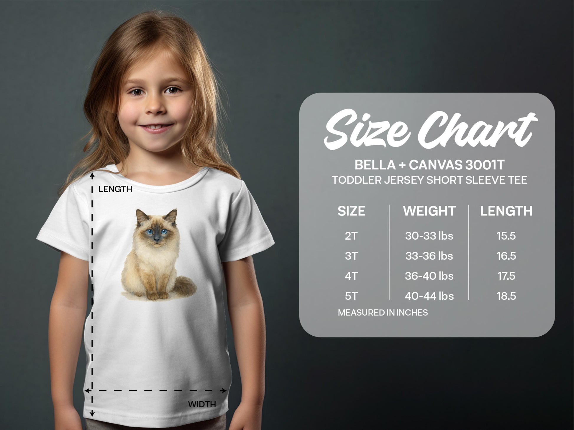 Cute Cat Print Toddler Jersey Short Sleeve Tee product