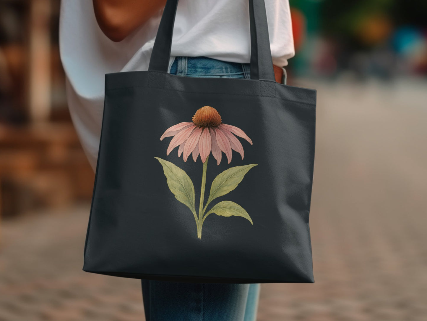 Stylish Flower Design Large Tote Bag product type