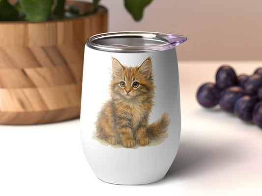 Cute Kitten Design Stainless Steel Tumbler Drinkware Product