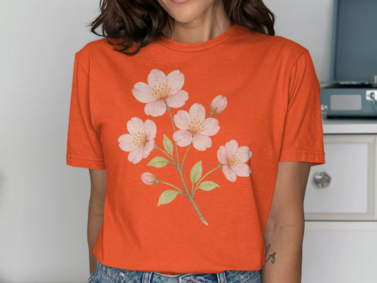 Floral Blossom Orange Graphic T Shirt product