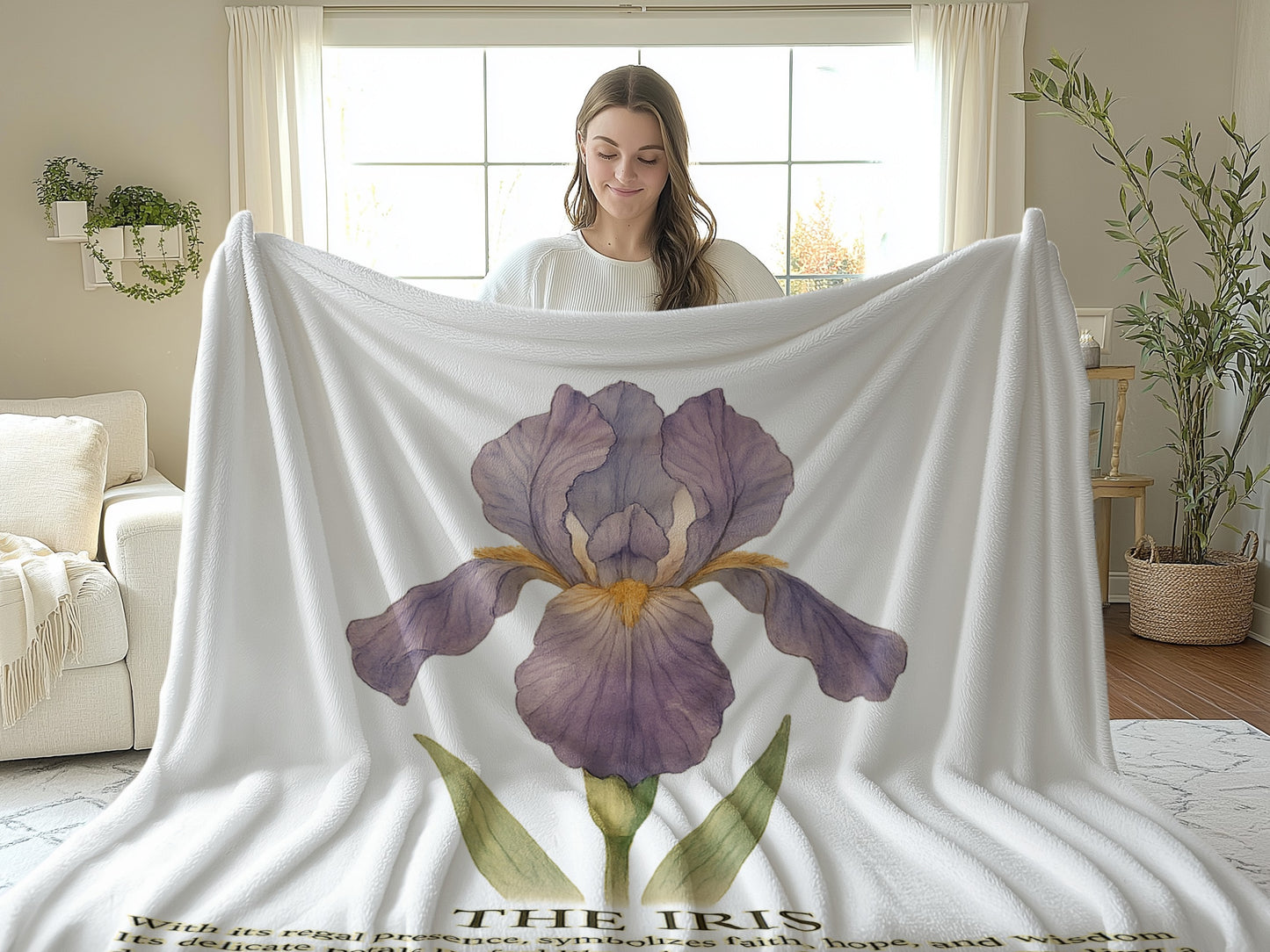 The Iris Flower Blanket With Beautiful Purple Design product