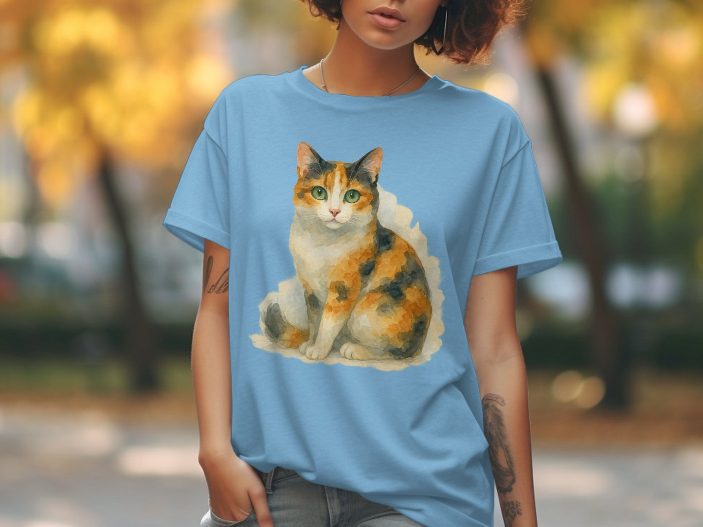 Charming Artistic Cat Print Casual Shirt Product