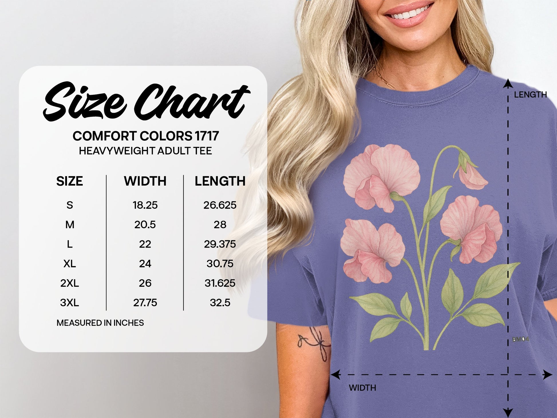 Floral Print Comfort Colors Heavyweight Adult Tee product