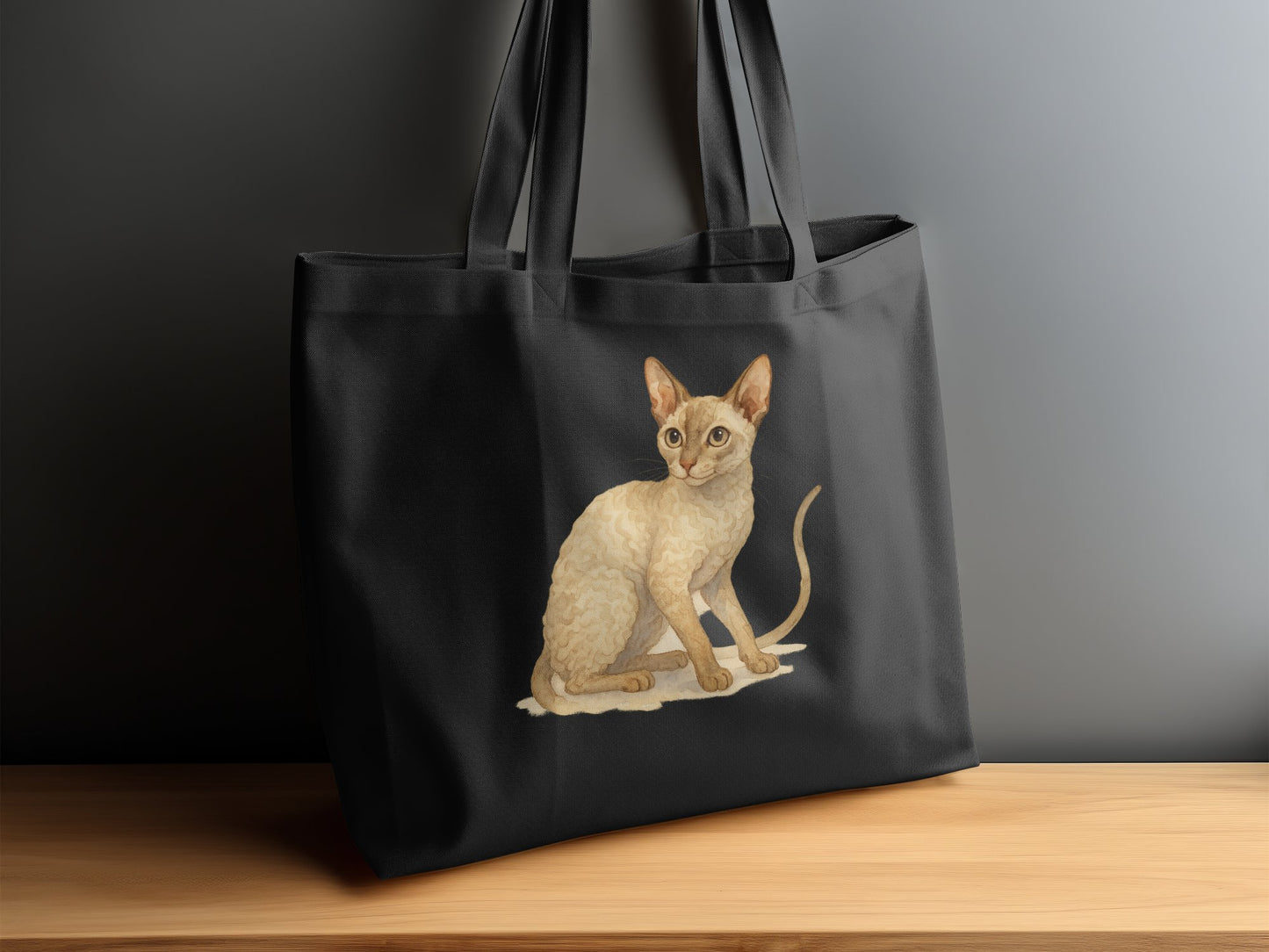 Stylish Tote Bag with a Playful Siamese Cat product type
