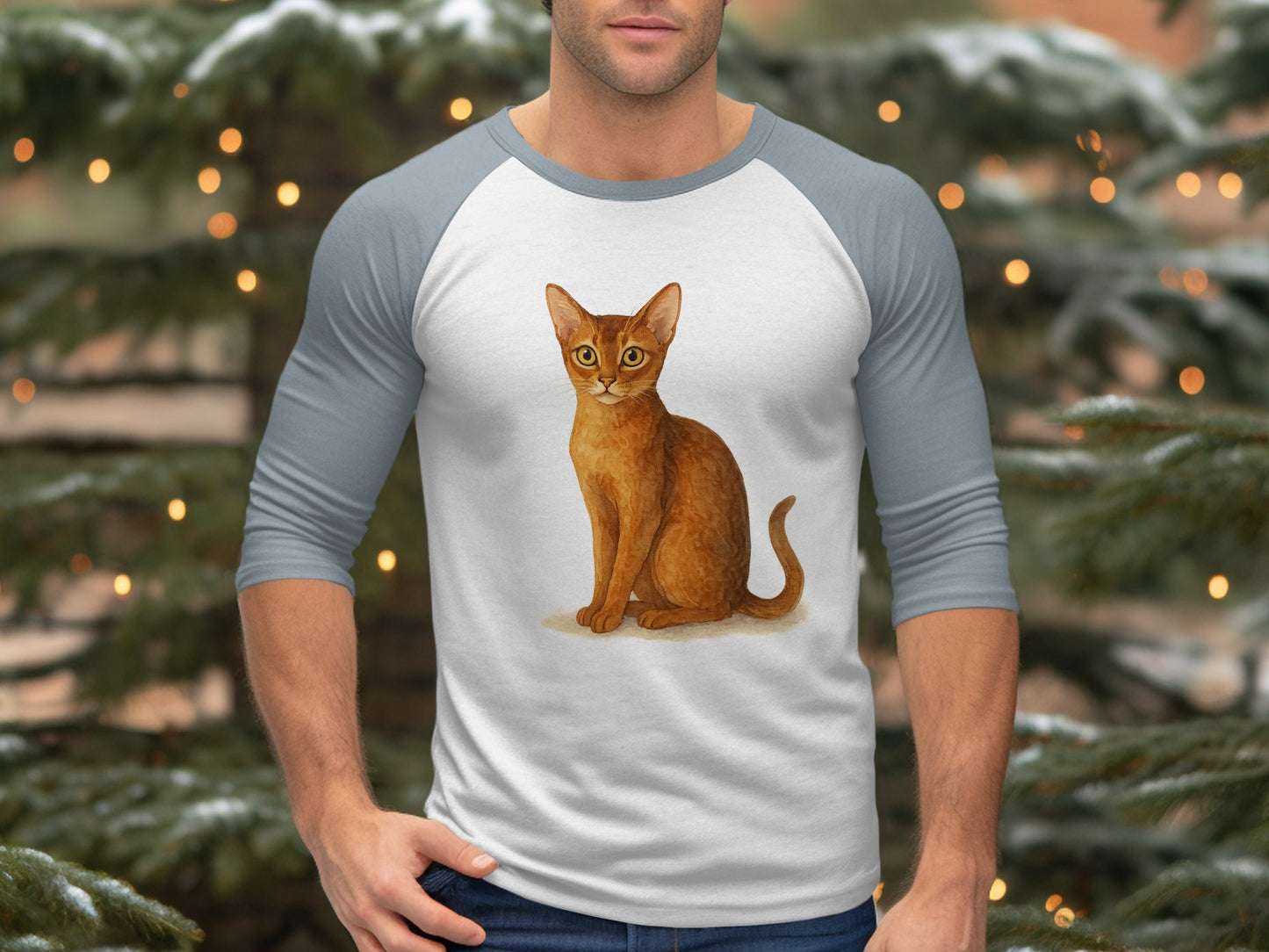 Cat Illustration Print Graphic Baseball Tee product type