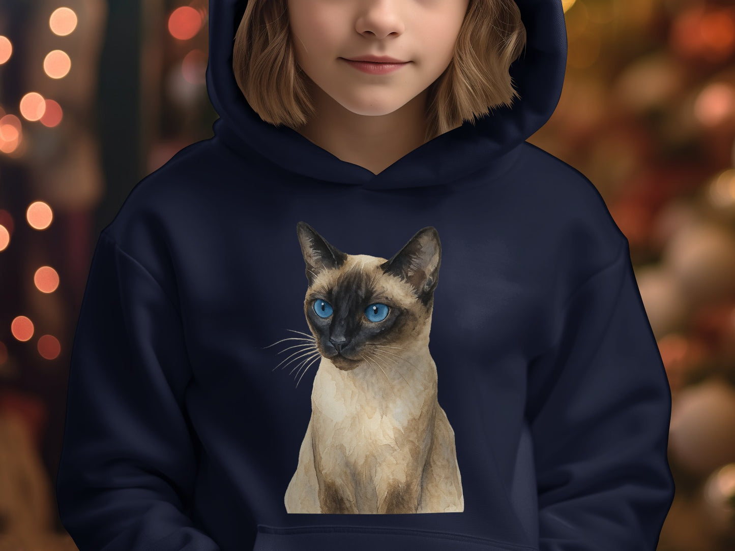 Realistic Siamese Cat Illustration Hoodie product