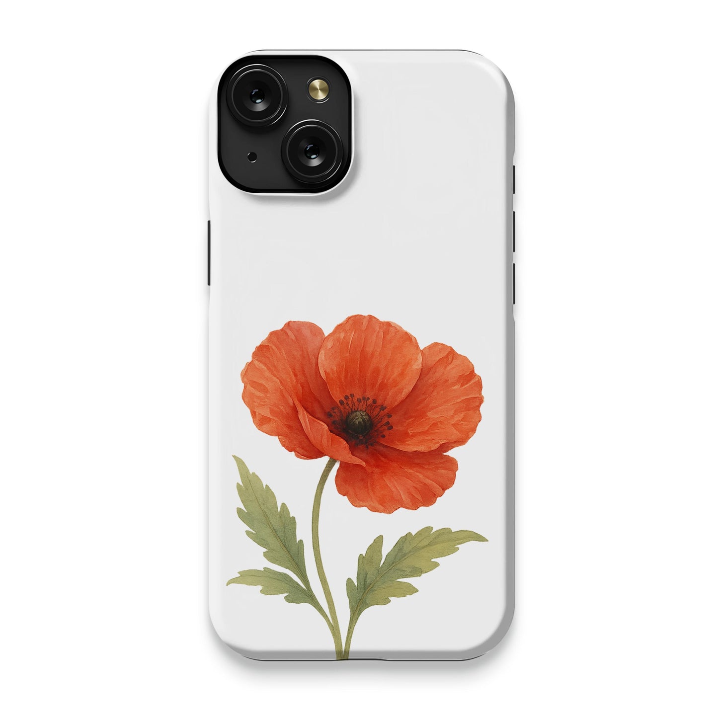 Red Poppy Flower Design on Phone Case Product Type
