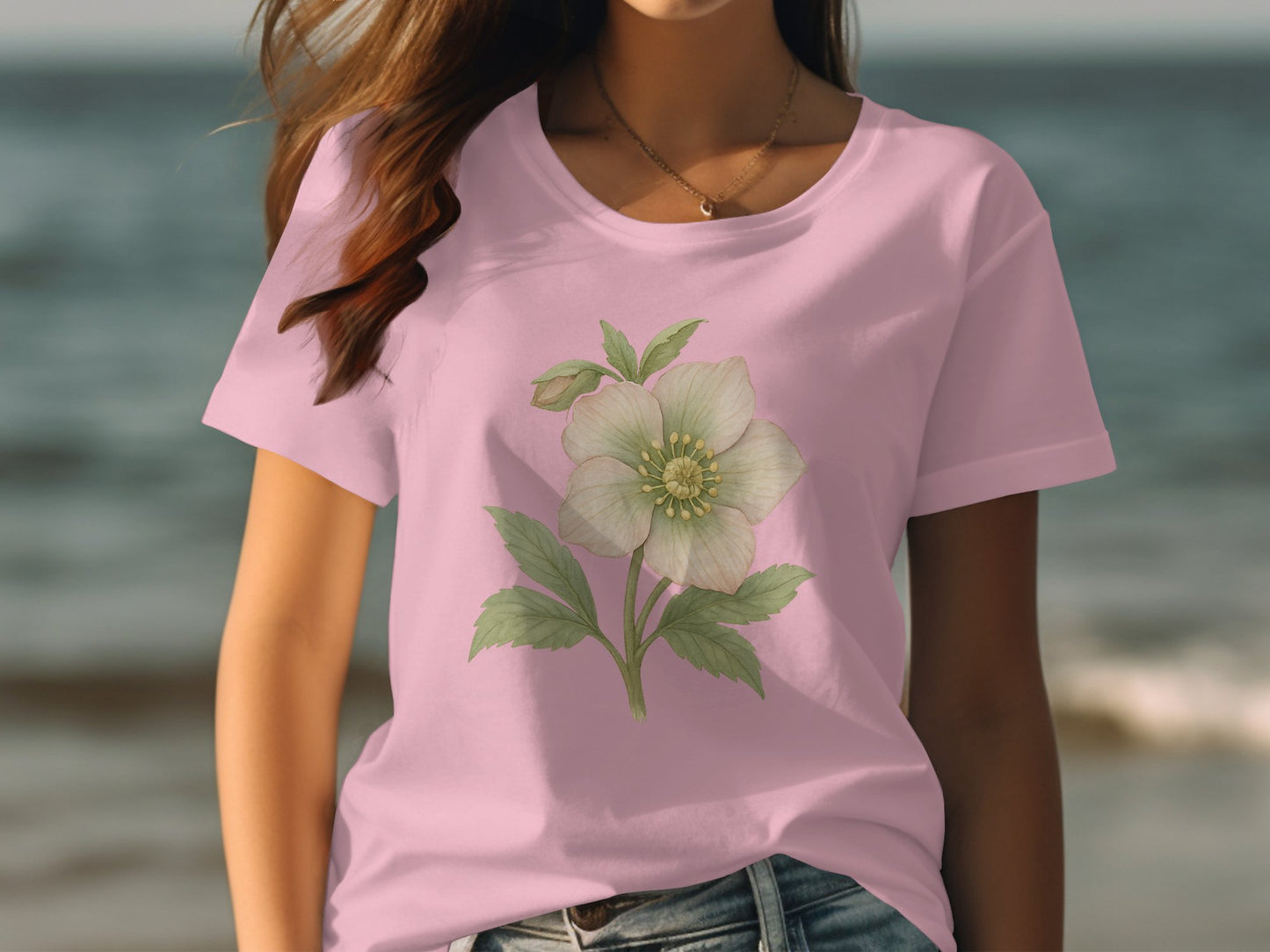 Elegant Floral Design Graphic Tee Shirt Product