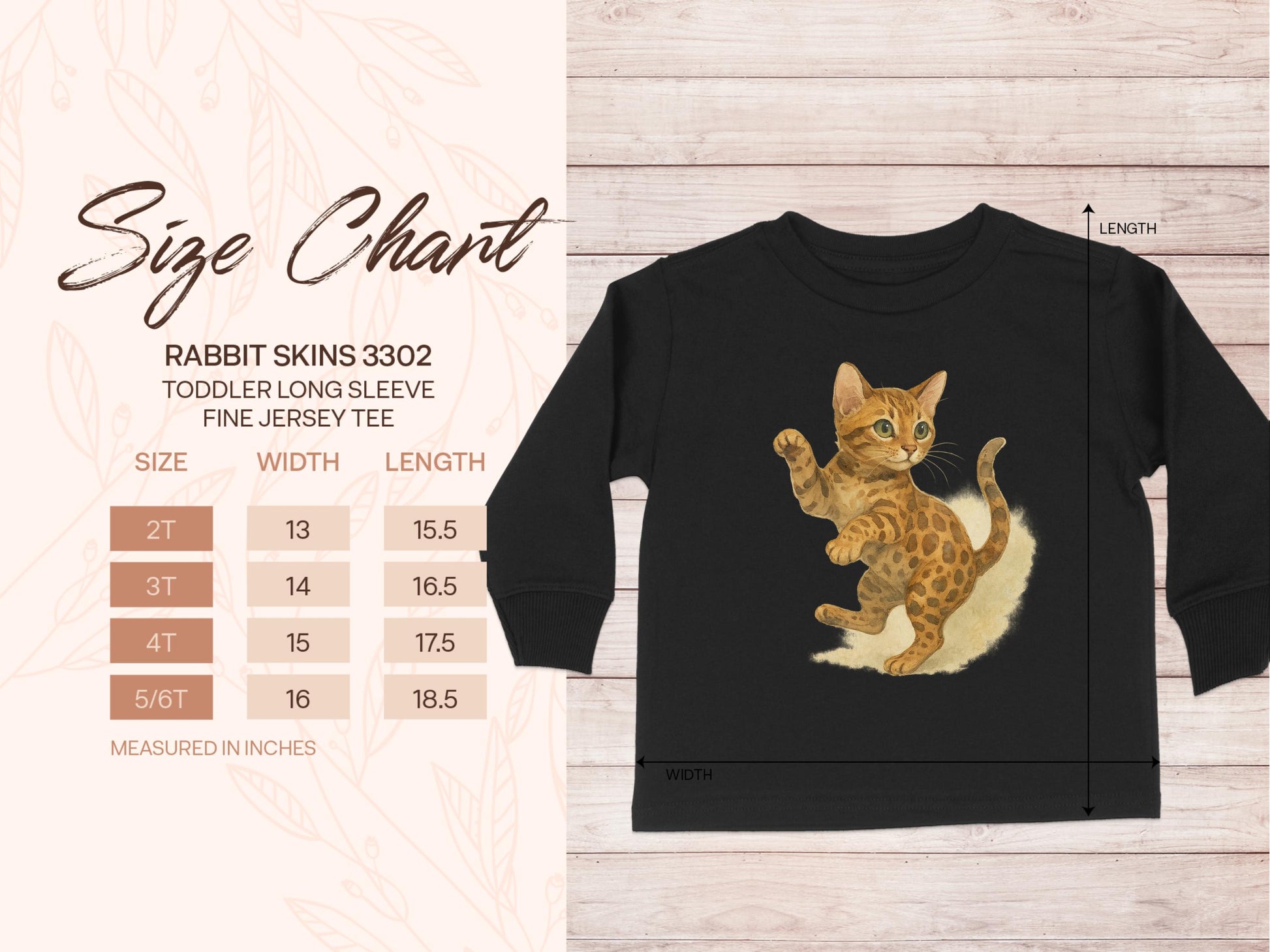 Cute Cat Design Long Sleeve Toddler Jersey Tee product type