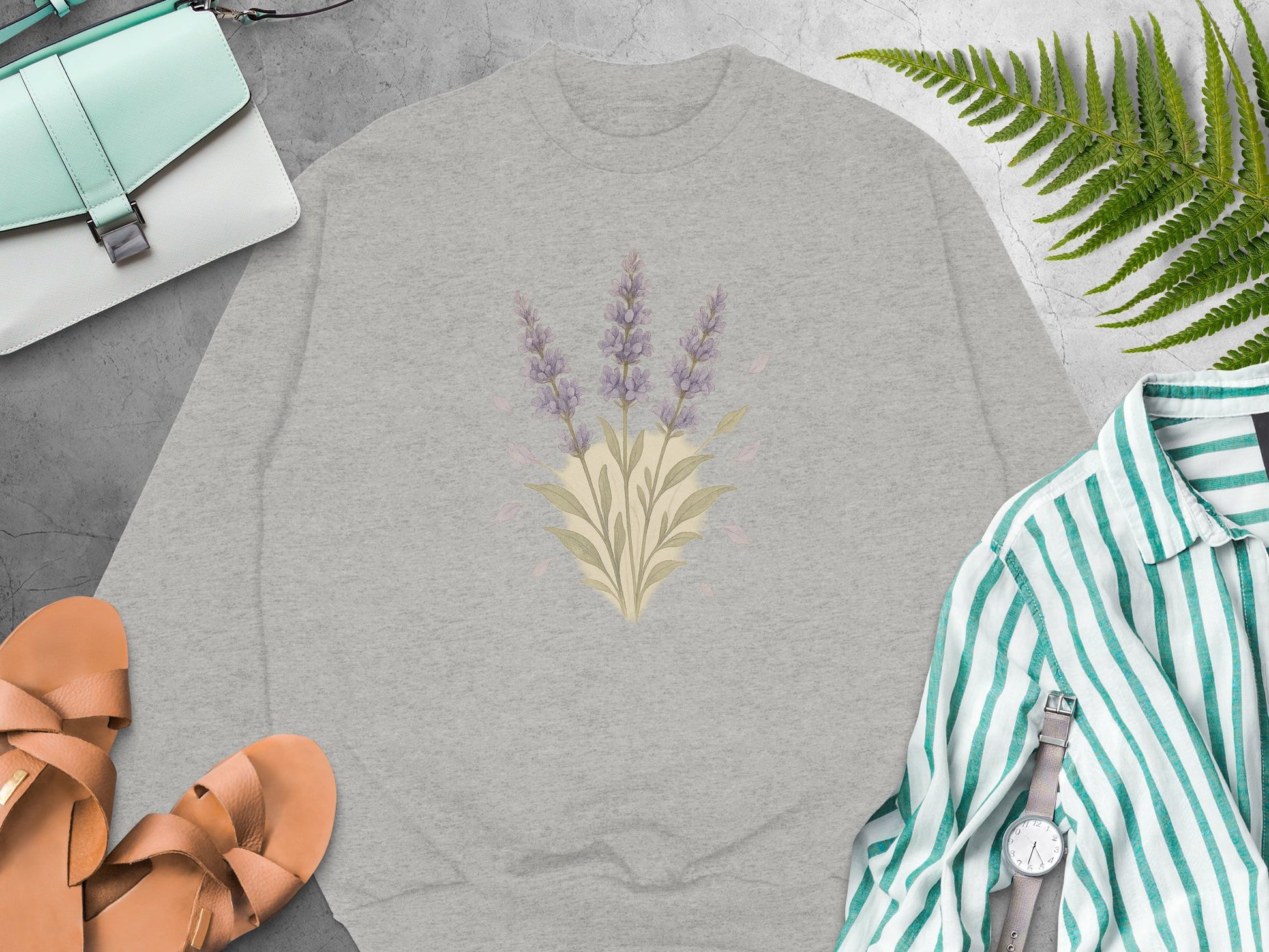 Lavender Floral Graphic Design Sweatshirt product type
