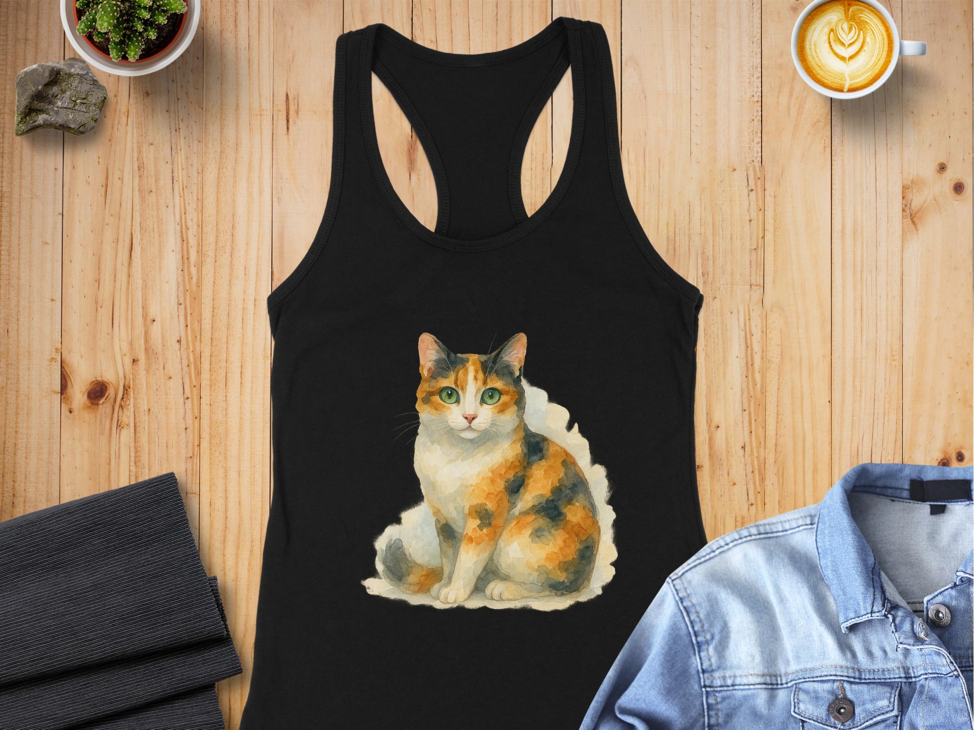 Cute Calico Cat Printed Sleeveless Tank Top product