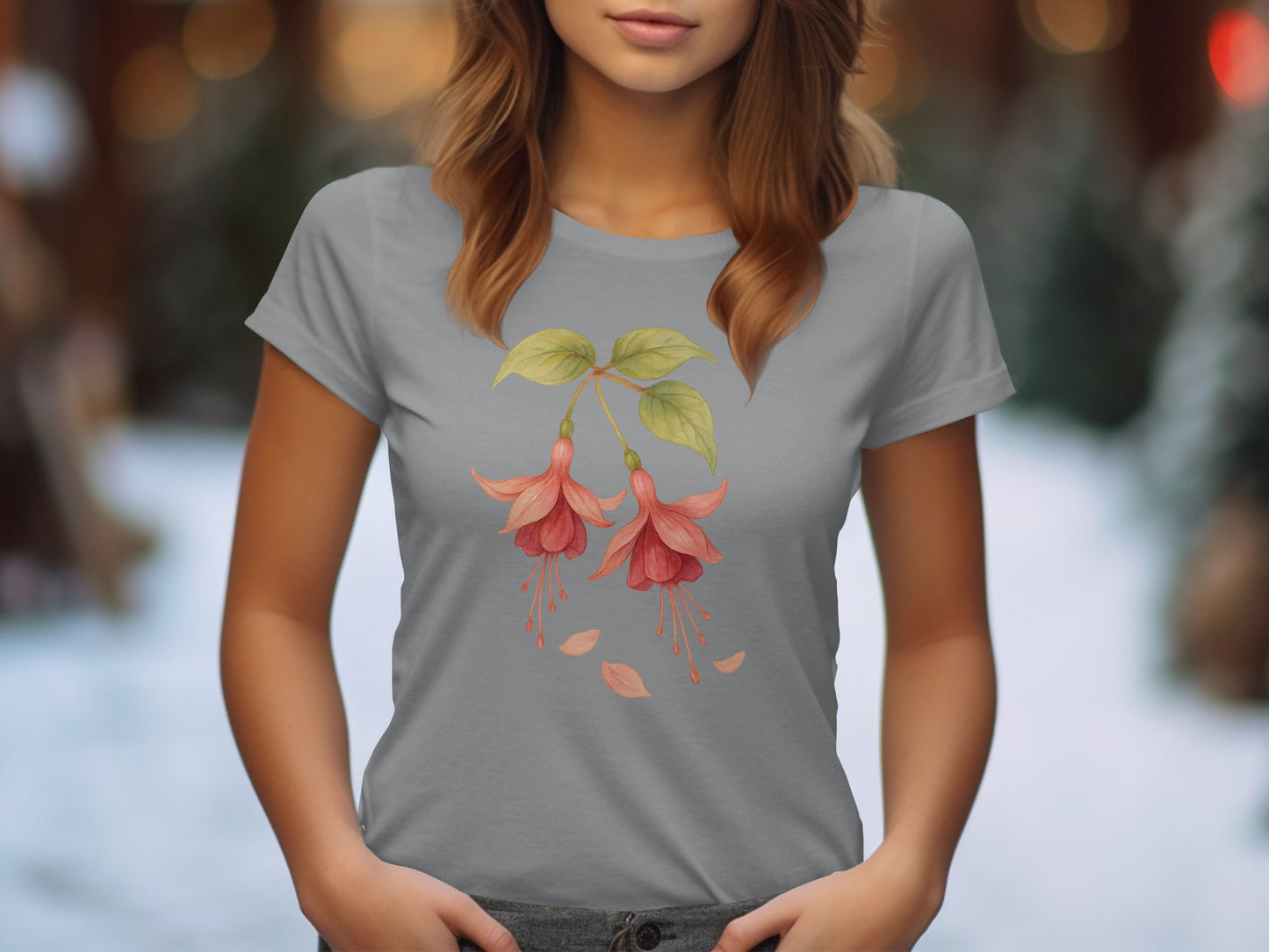 Elegant Floral Art Printed T-Shirt Casual Wear product type