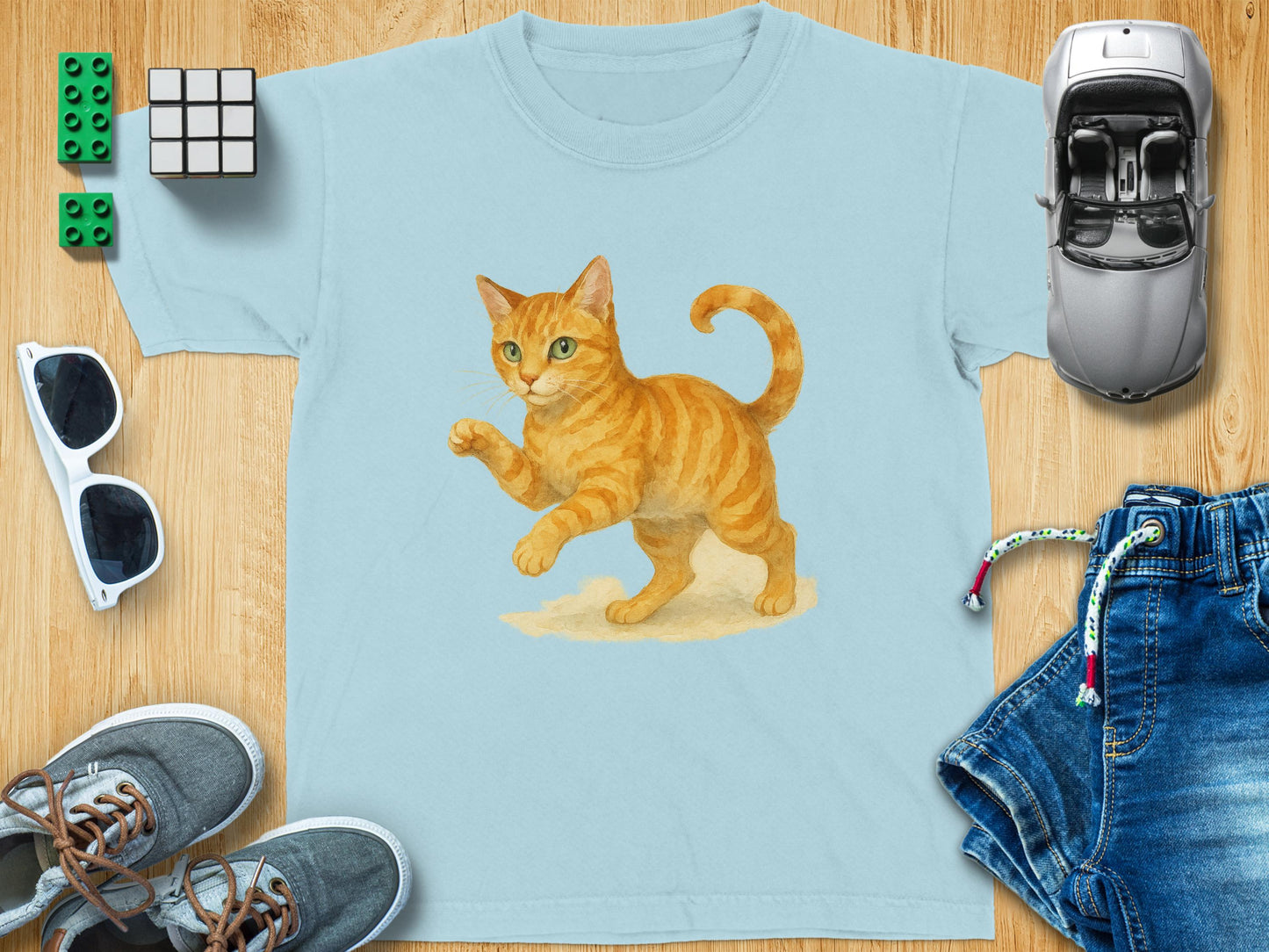 Adorable Orange Cat with Green Eyes Graphic T-Shirt product