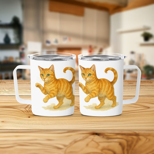 Adorable Orange Cat Design on Classic White Mug product